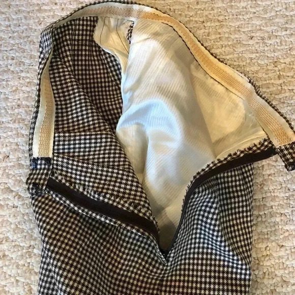 𝅺Vintage MCM 100% wool brown houndstooth pencil skirt S - Picture 7 of 13